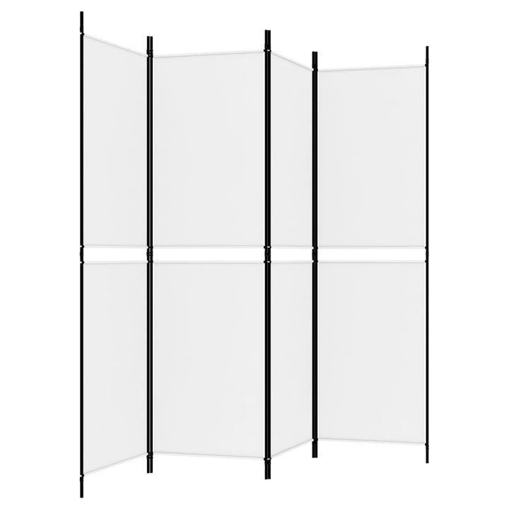 4-panels rumdeler 200x180 cm stof hvid