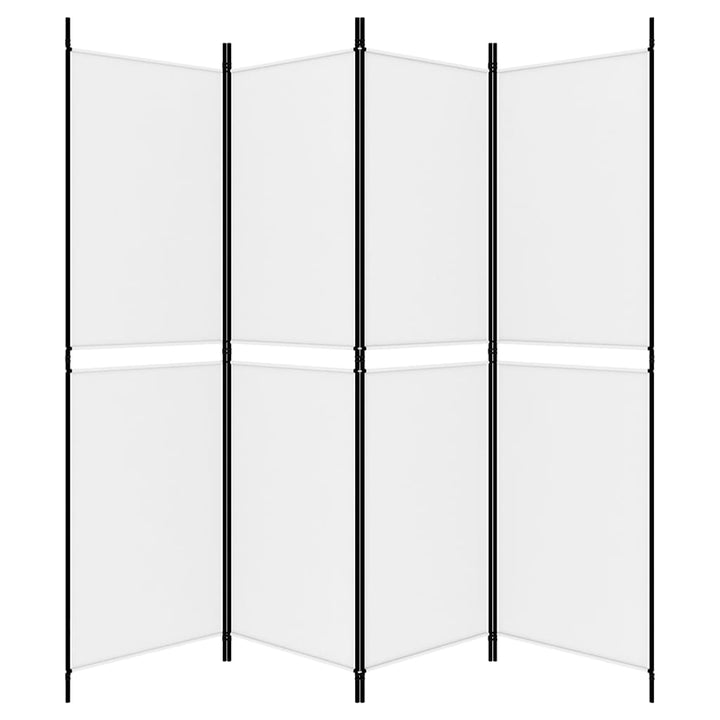 4-panels rumdeler 200x180 cm stof hvid