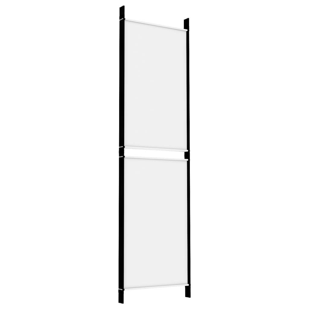 4-panels rumdeler 200x180 cm stof hvid