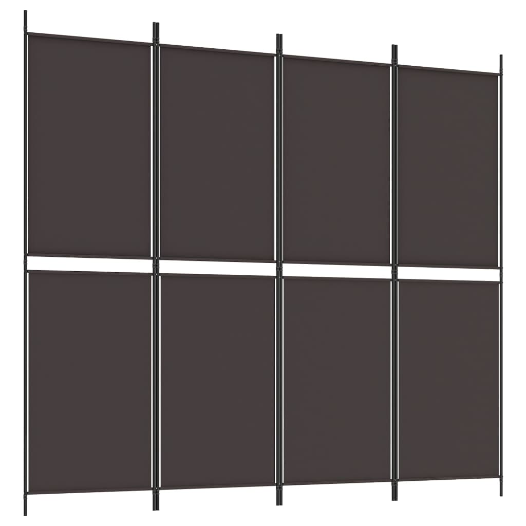 4-panels rumdeler 200x180 cm stof brun