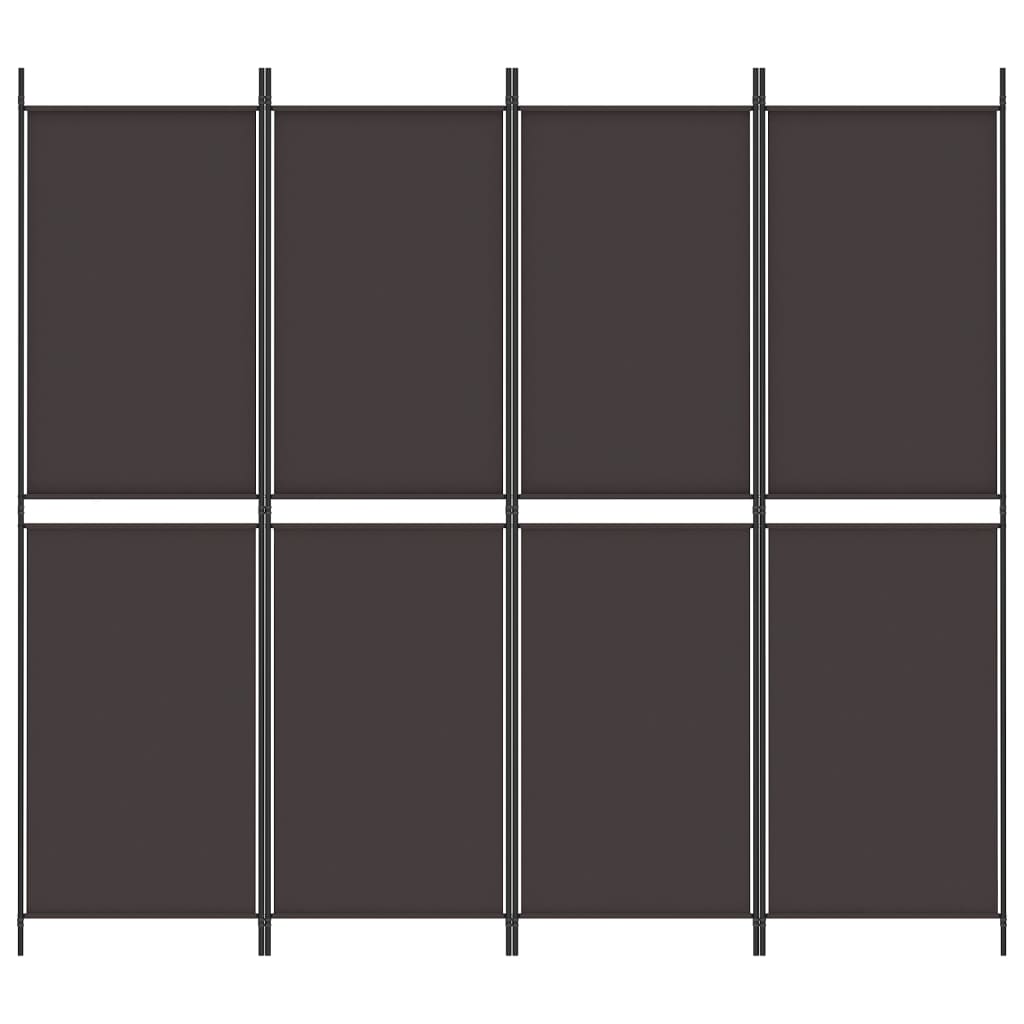 4-panels rumdeler 200x180 cm stof brun