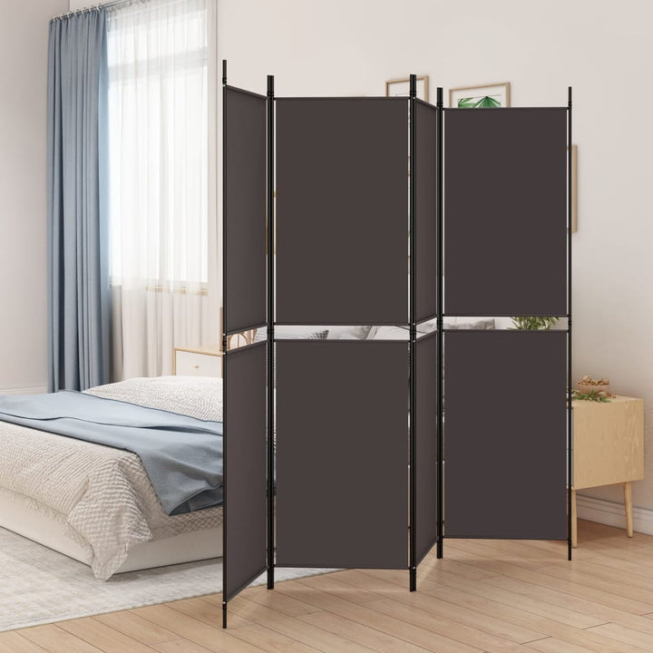 4-panels rumdeler 200x180 cm stof brun