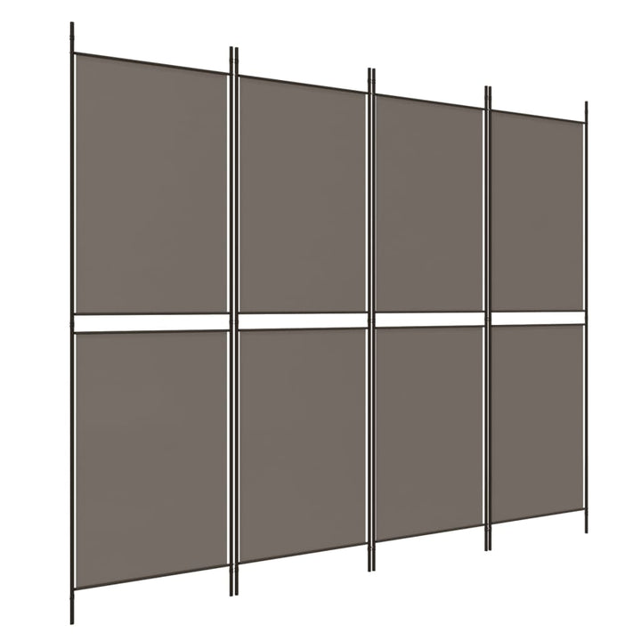 4-panels rumdeler 200x180 cm stof antracitgrå