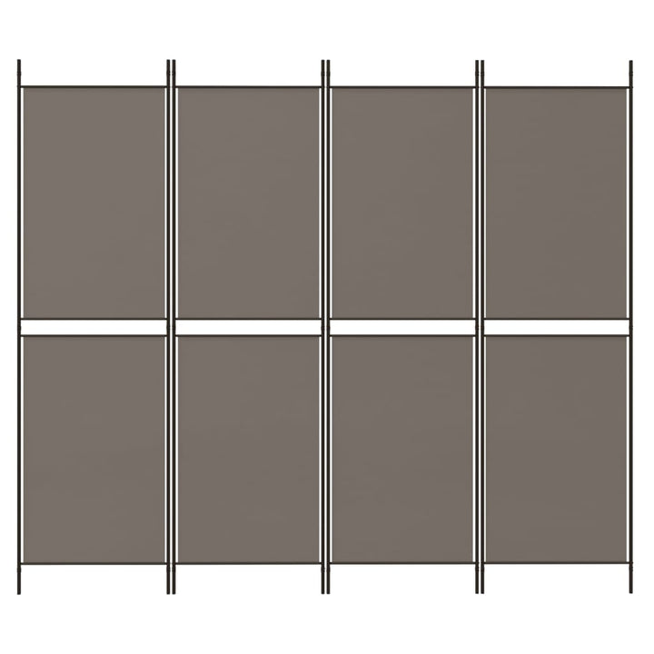 4-panels rumdeler 200x180 cm stof antracitgrå