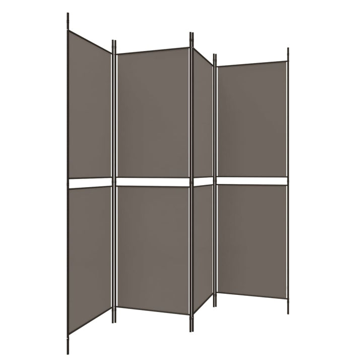 4-panels rumdeler 200x180 cm stof antracitgrå