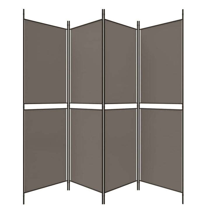 4-panels rumdeler 200x180 cm stof antracitgrå