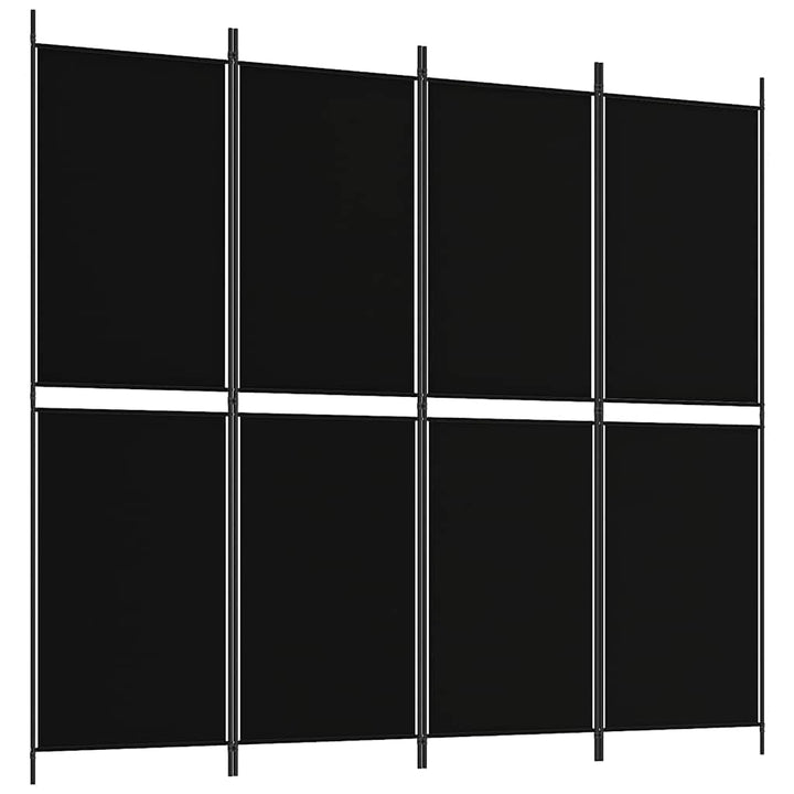 4-panels rumdeler 200x180 cm stof sort