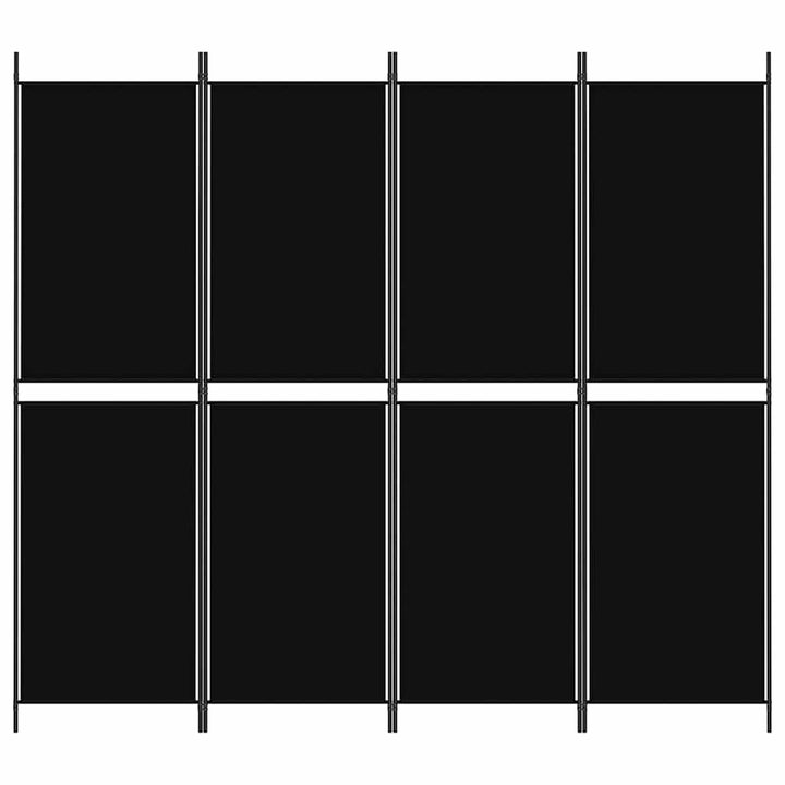 4-panels rumdeler 200x180 cm stof sort