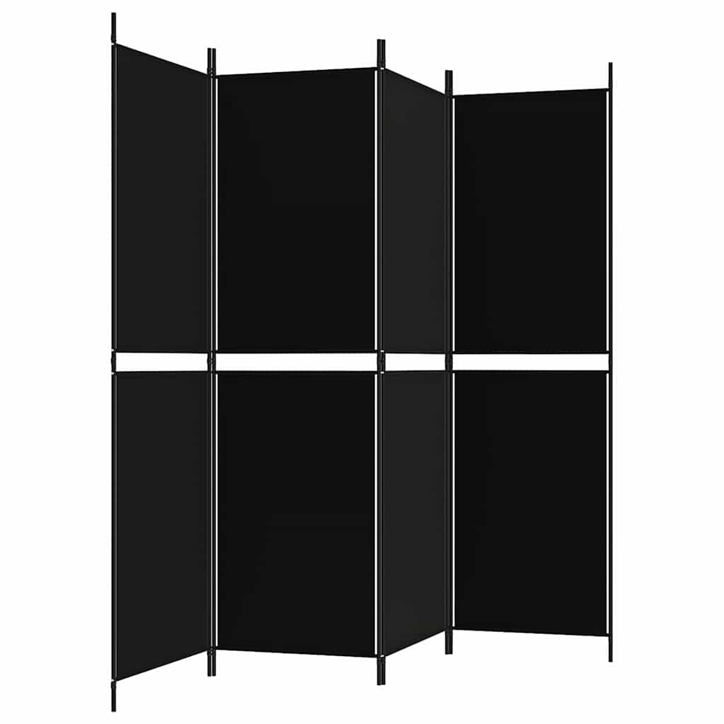4-panels rumdeler 200x180 cm stof sort
