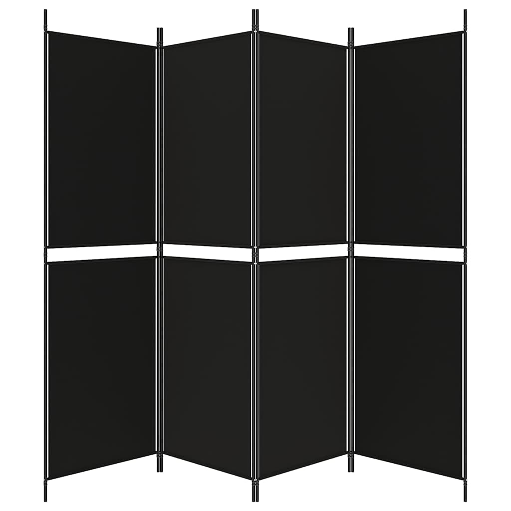4-panels rumdeler 200x180 cm stof sort
