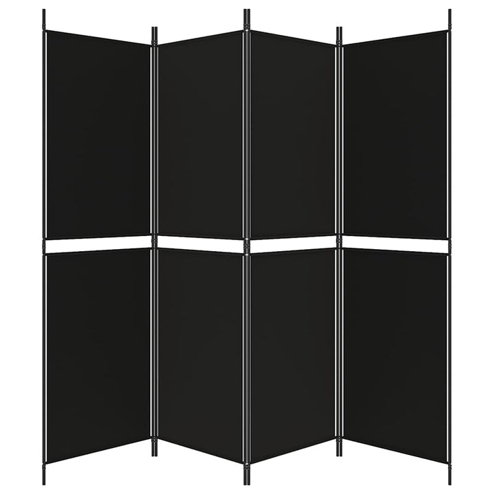 4-panels rumdeler 200x180 cm stof sort