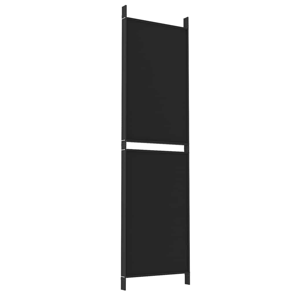 4-panels rumdeler 200x180 cm stof sort