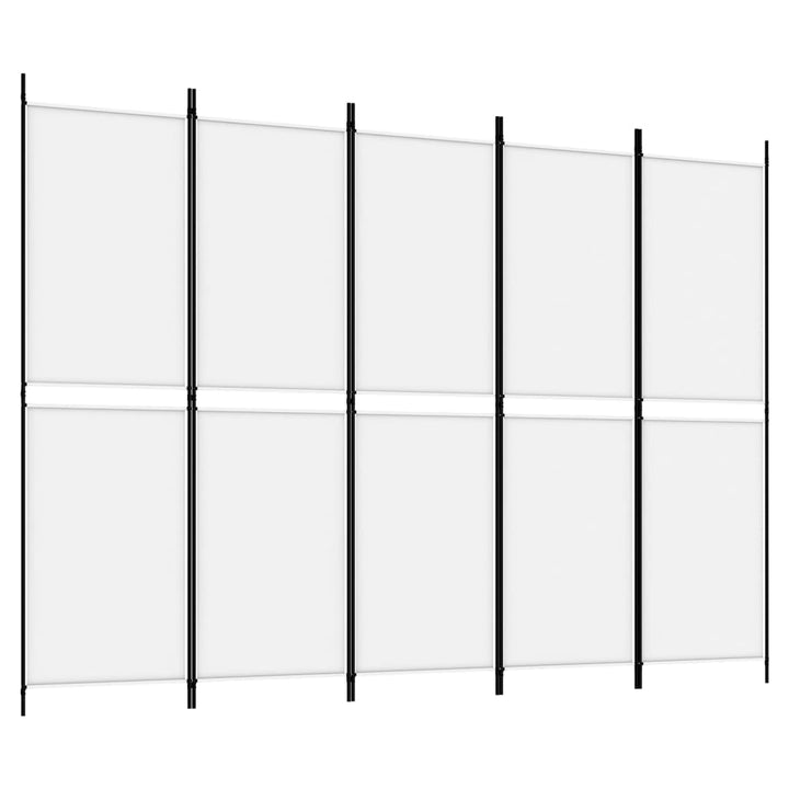 5-panels rumdeler 250x180 cm stof hvid