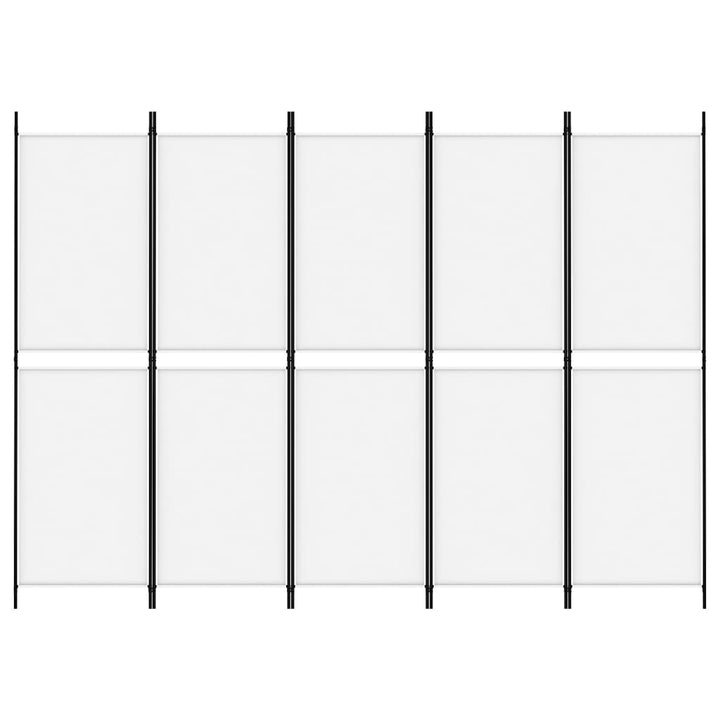 5-panels rumdeler 250x180 cm stof hvid