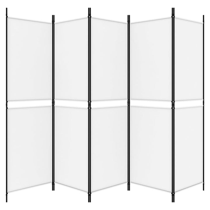 5-panels rumdeler 250x180 cm stof hvid