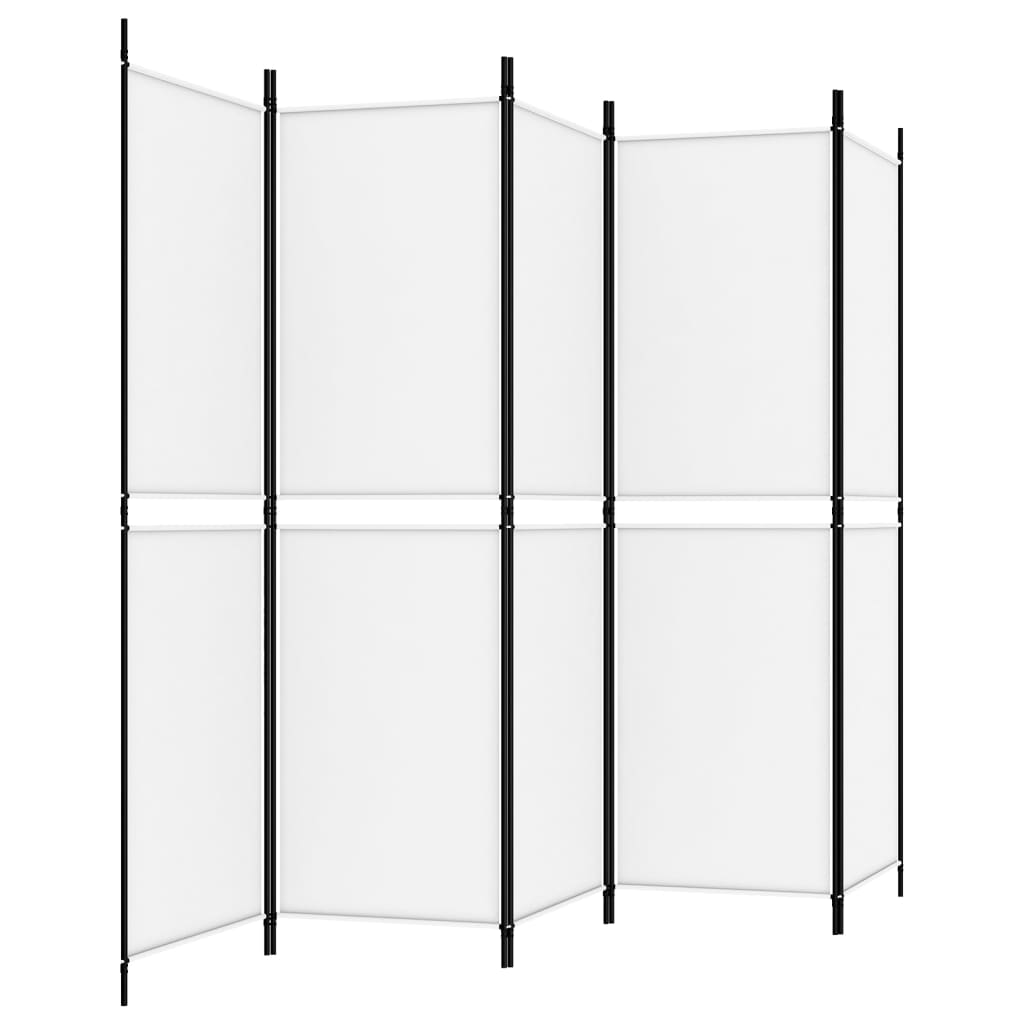 5-panels rumdeler 250x180 cm stof hvid