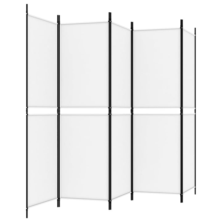 5-panels rumdeler 250x180 cm stof hvid