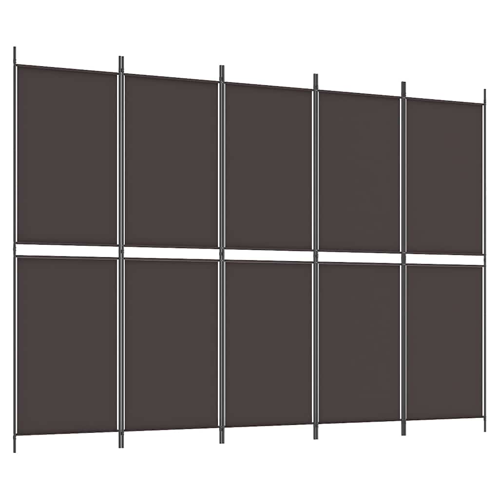 5-panels rumdeler 250x180 cm stof brun