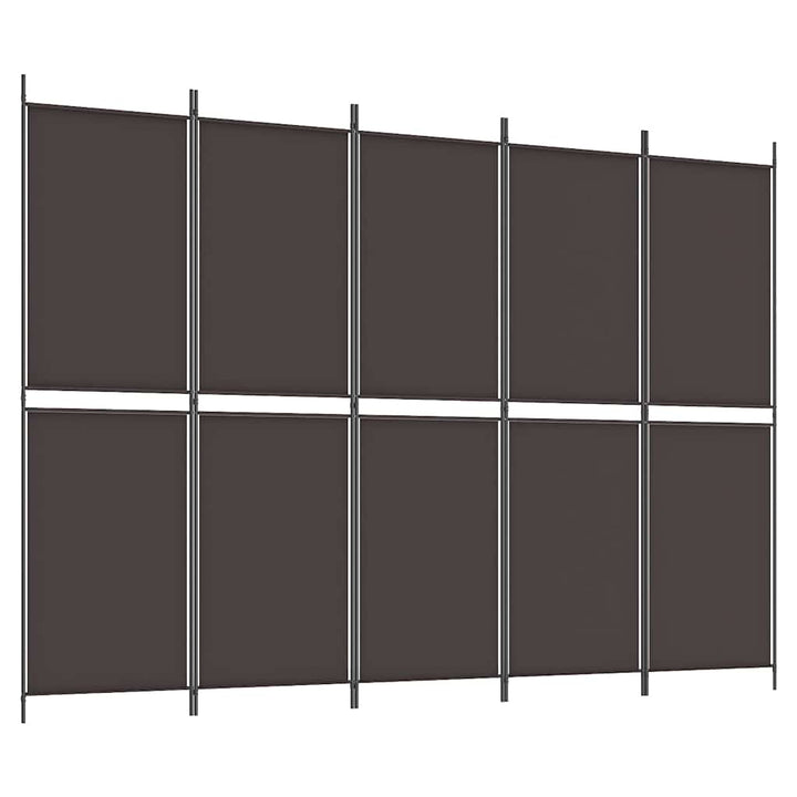 5-panels rumdeler 250x180 cm stof brun
