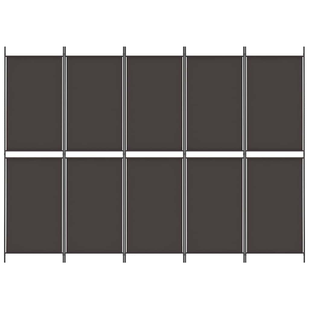 5-panels rumdeler 250x180 cm stof brun