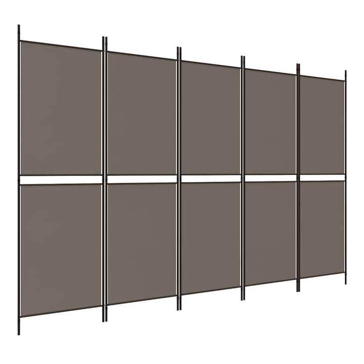 5-panels rumdeler 250x180 cm stof antracitgrå
