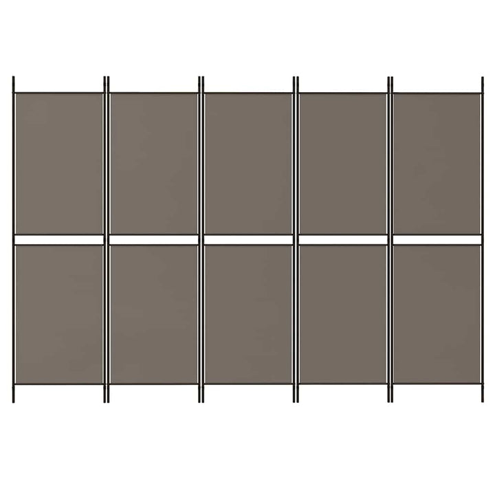 5-panels rumdeler 250x180 cm stof antracitgrå