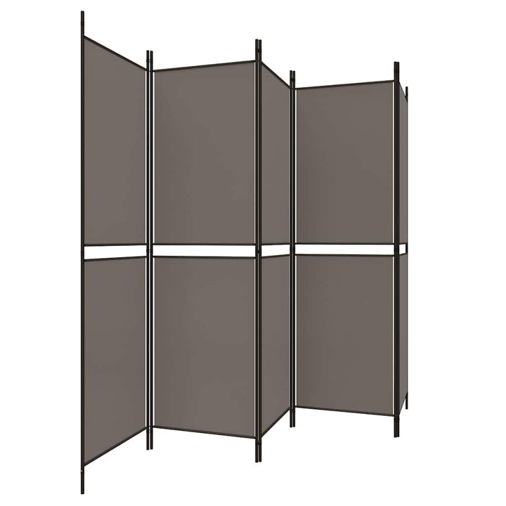 5-panels rumdeler 250x180 cm stof antracitgrå