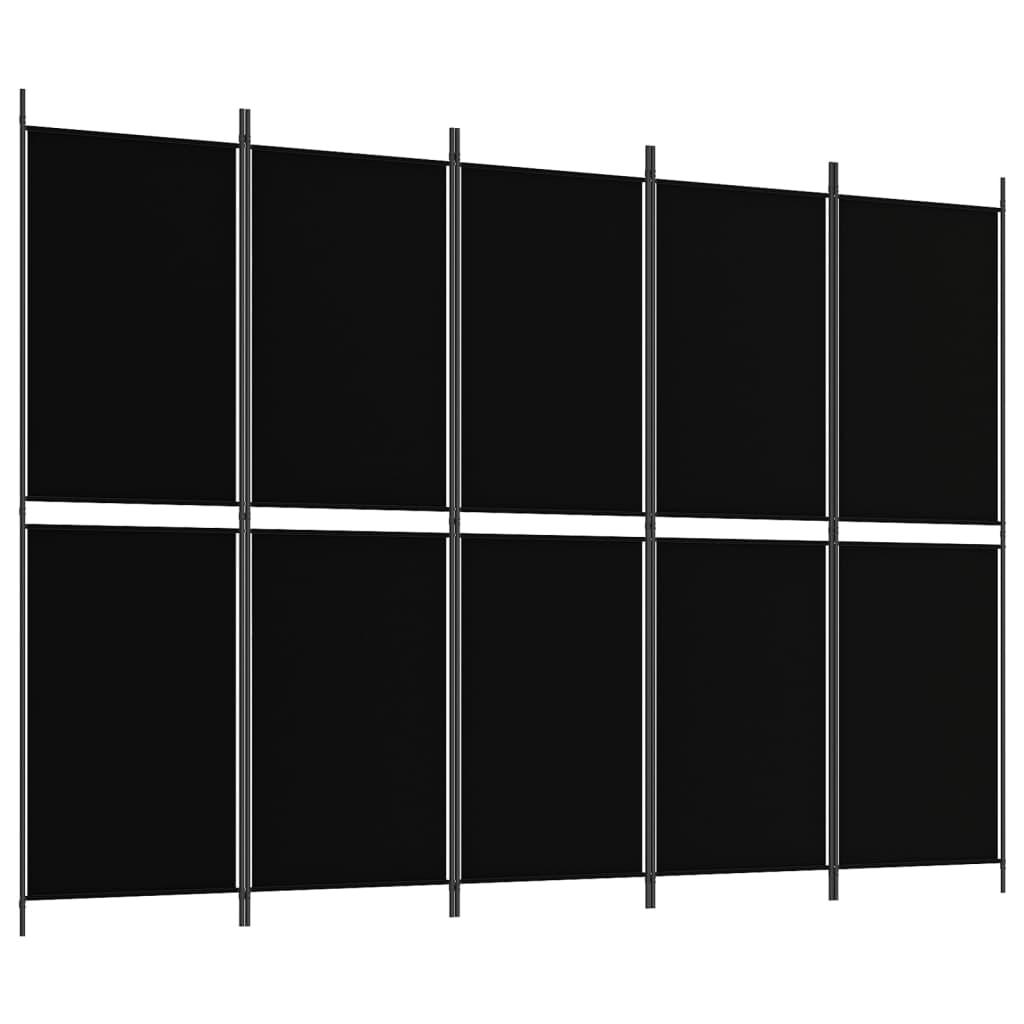 5-panels rumdeler 250x180 cm stof sort