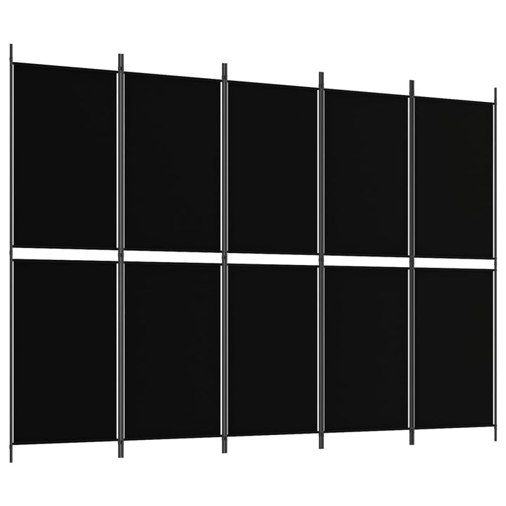 5-panels rumdeler 250x180 cm stof sort