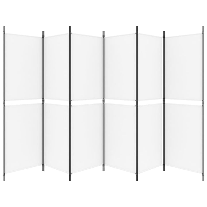 6-panels rumdeler 300x180 cm stof hvid