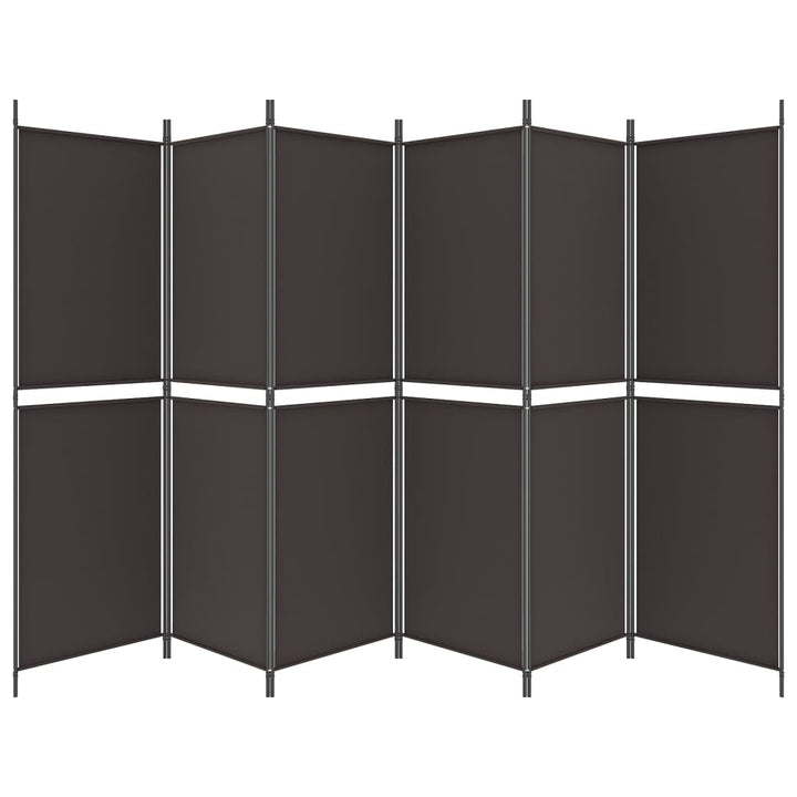 6-panels rumdeler 300x180 cm stof brun