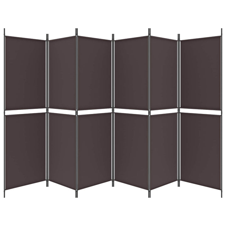 6-panels rumdeler 300x180 cm stof brun