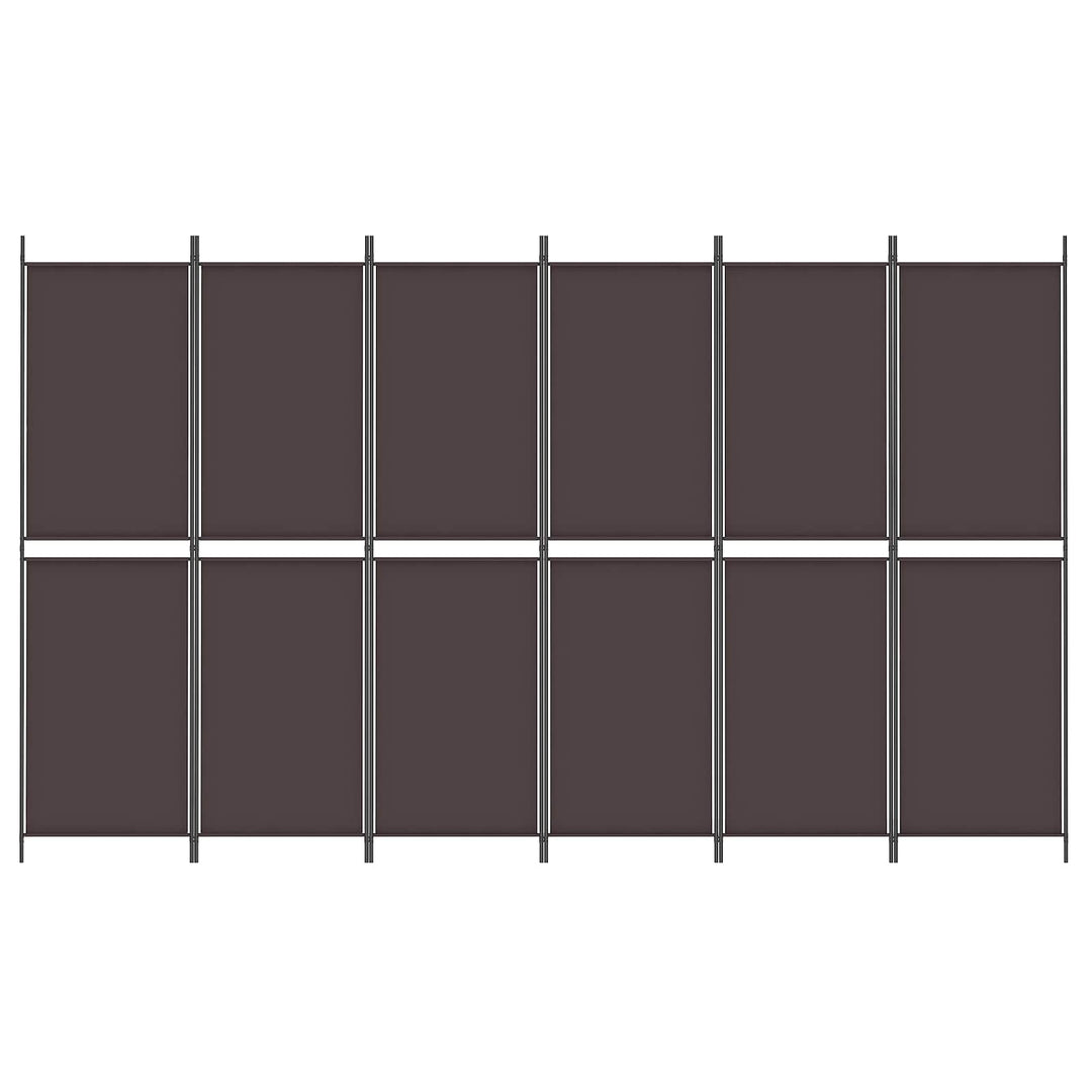 6-panels rumdeler 300x180 cm stof brun