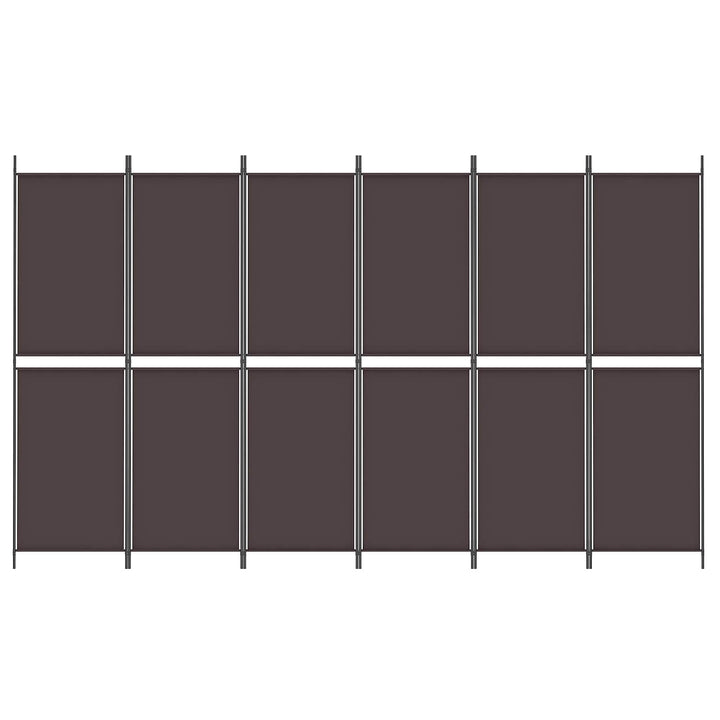 6-panels rumdeler 300x180 cm stof brun