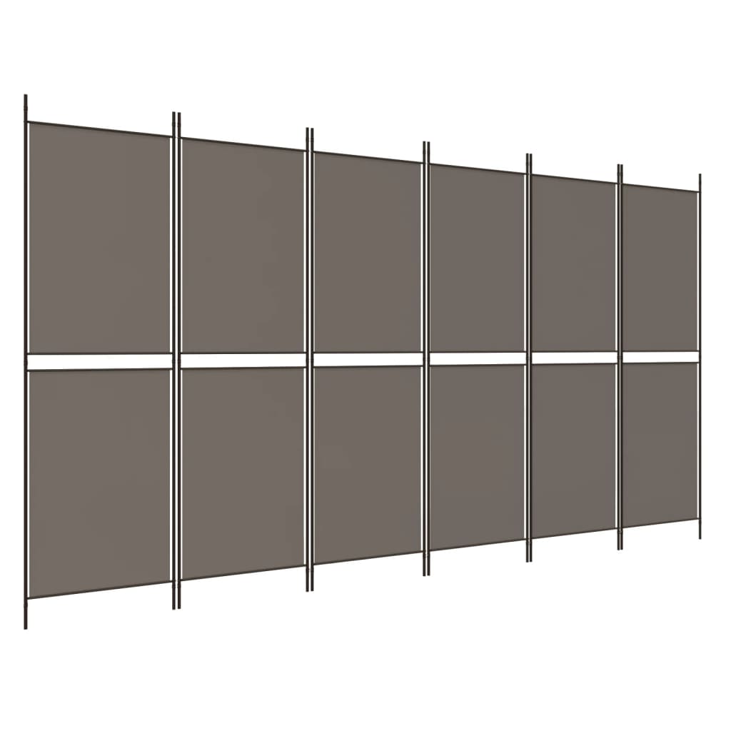 6-panels rumdeler 300x180 cm stof antracitgrå