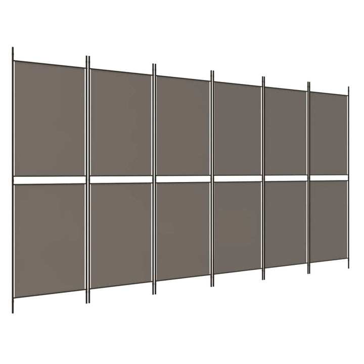 6-panels rumdeler 300x180 cm stof antracitgrå