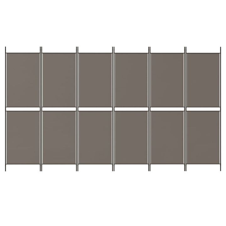 6-panels rumdeler 300x180 cm stof antracitgrå