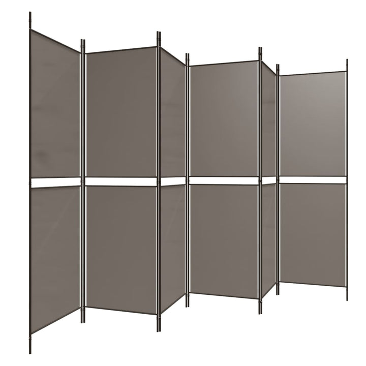 6-panels rumdeler 300x180 cm stof antracitgrå