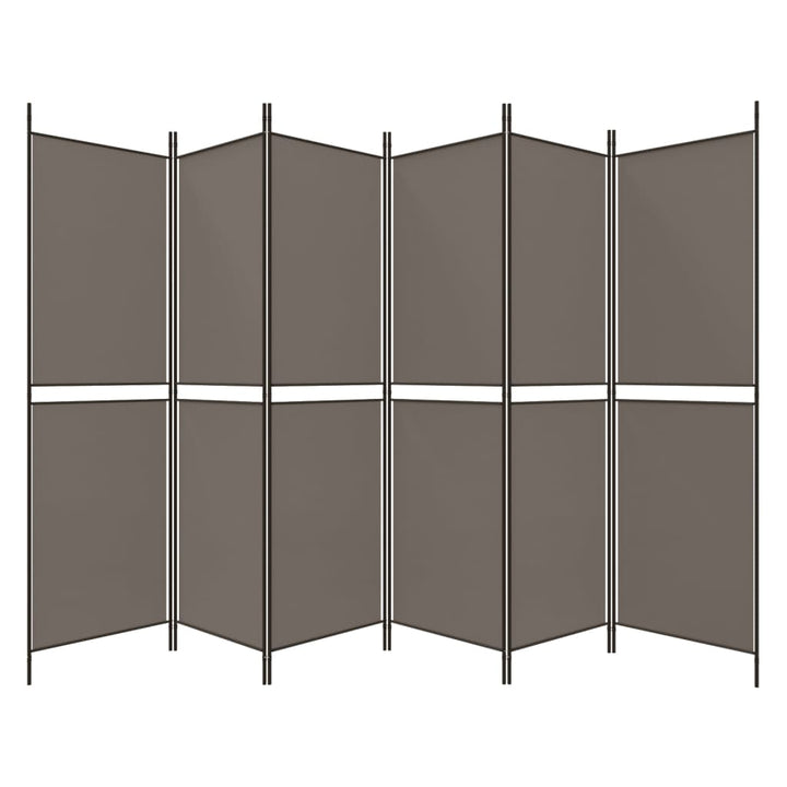 6-panels rumdeler 300x180 cm stof antracitgrå