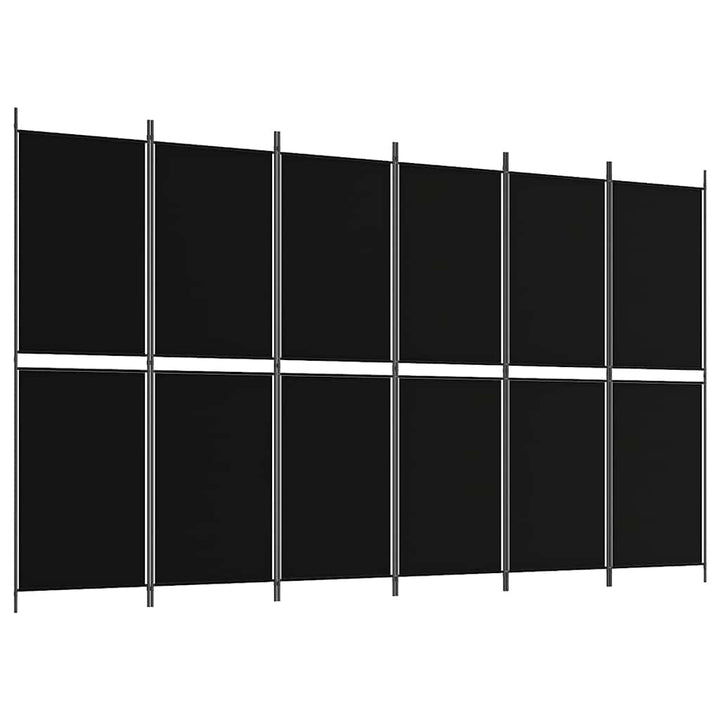 6-panels rumdeler 300x180 cm stof sort