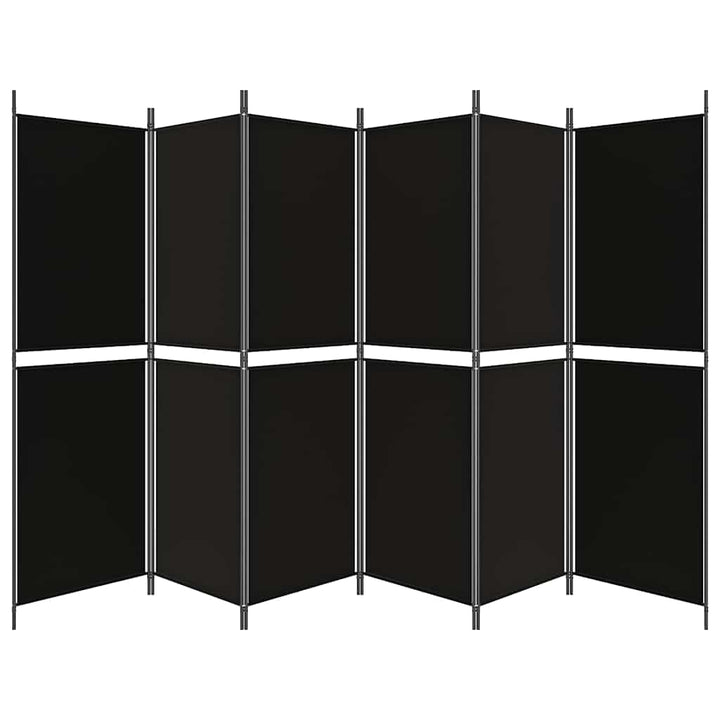 6-panels rumdeler 300x180 cm stof sort