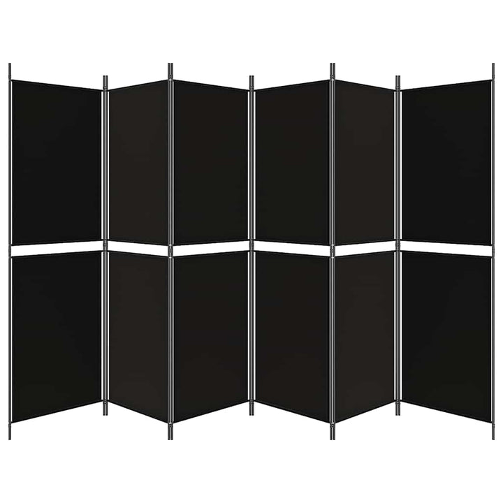 6-panels rumdeler 300x180 cm stof sort