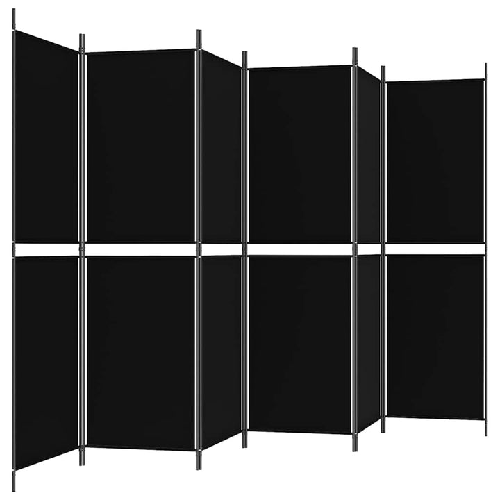 6-panels rumdeler 300x180 cm stof sort