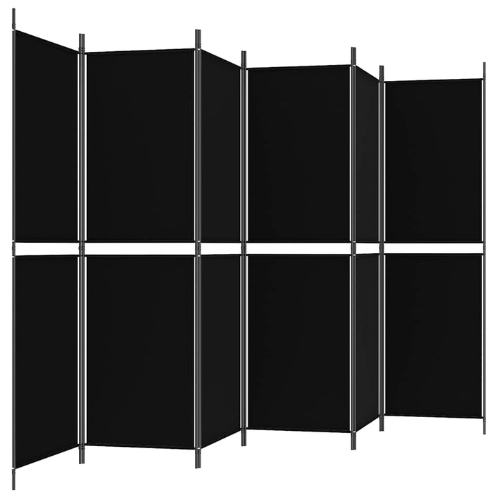 6-panels rumdeler 300x180 cm stof sort