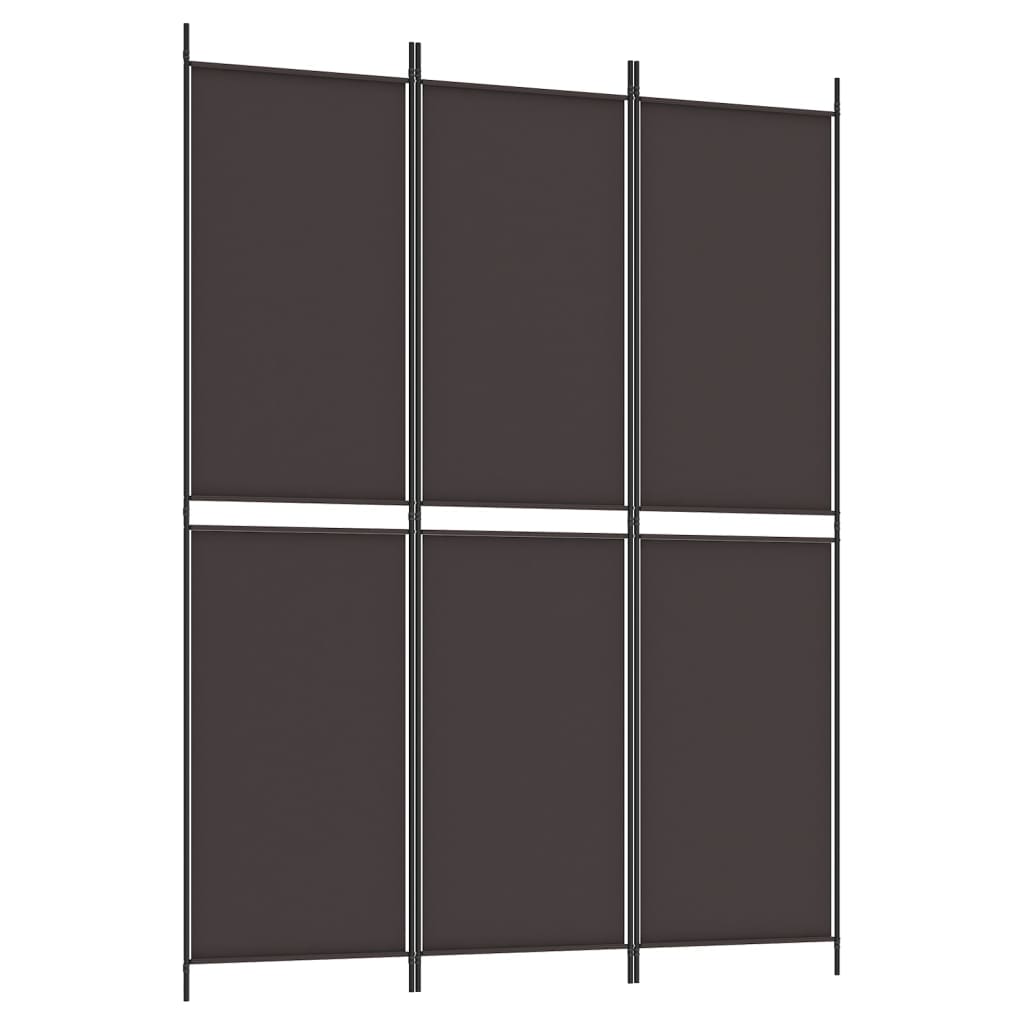 3-panels rumdeler 150x200 cm stof brun
