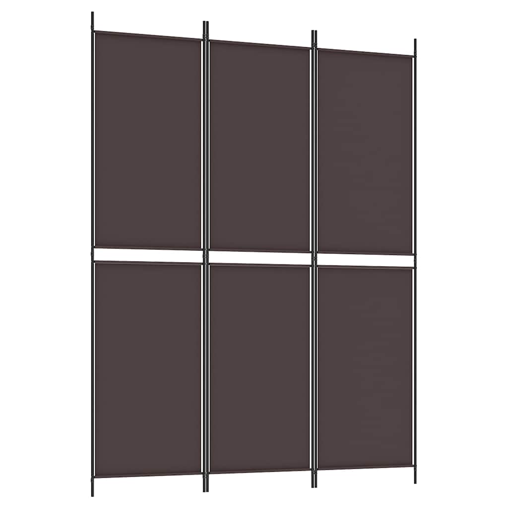 3-panels rumdeler 150x200 cm stof brun