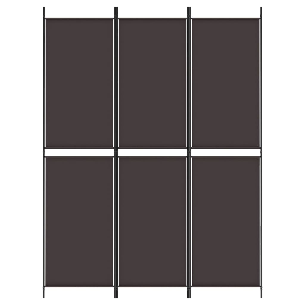3-panels rumdeler 150x200 cm stof brun