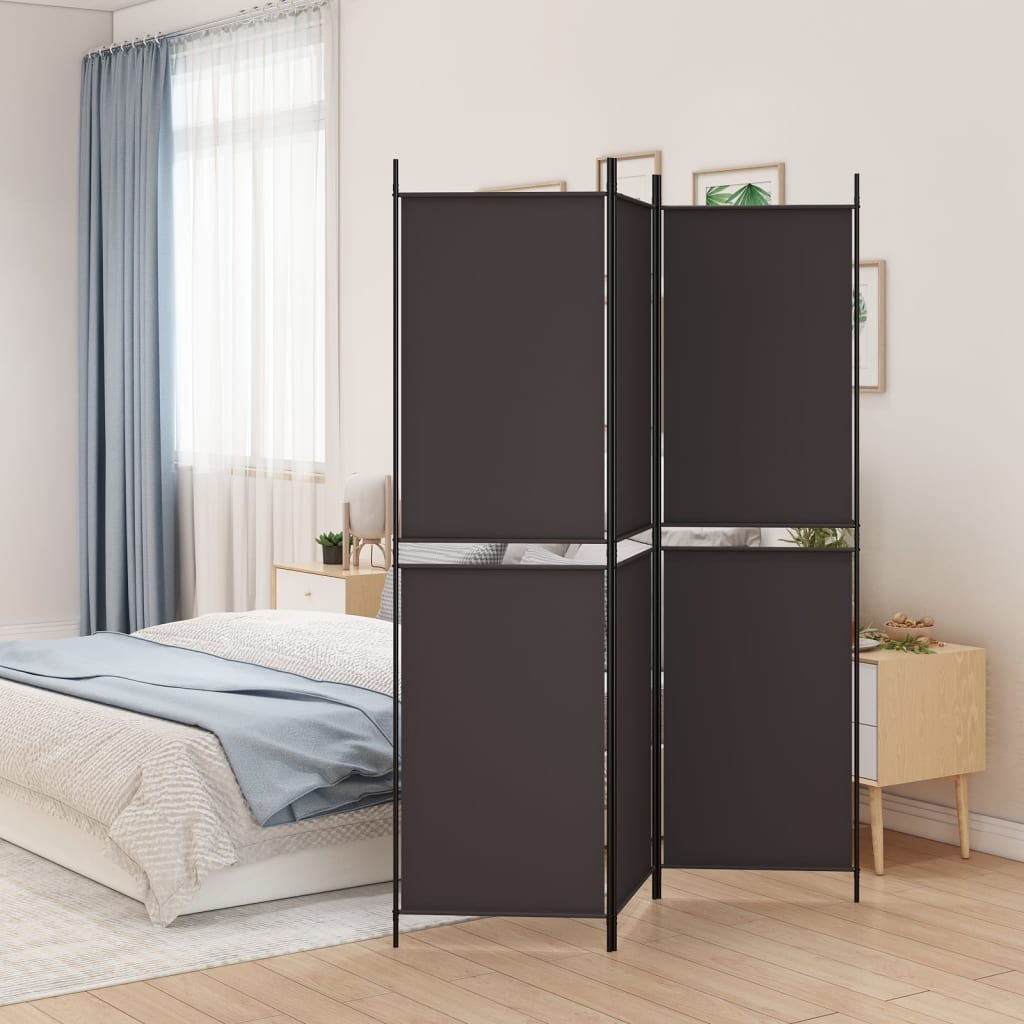 3-panels rumdeler 150x200 cm stof brun
