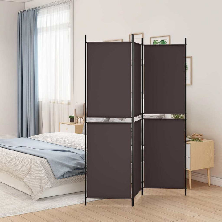 3-panels rumdeler 150x200 cm stof brun
