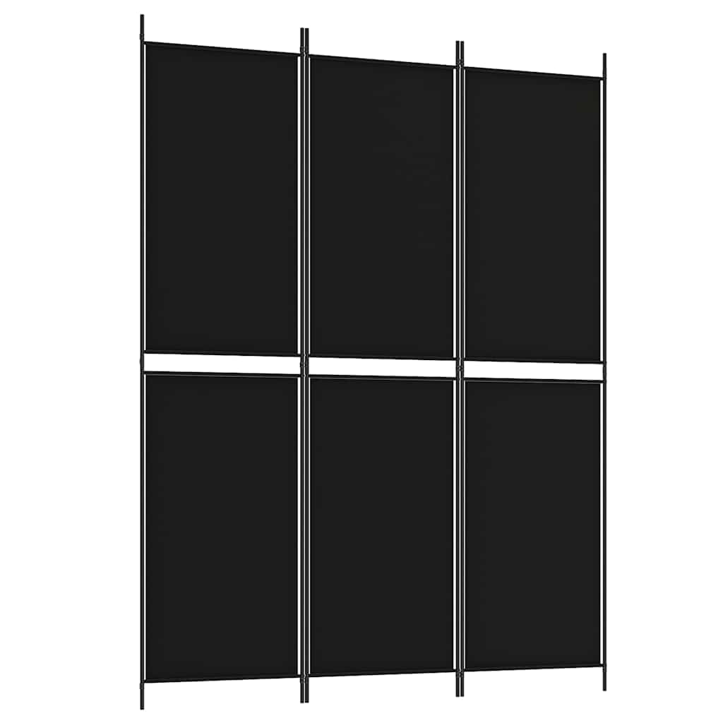 3-panels rumdeler 150x200 cm stof sort